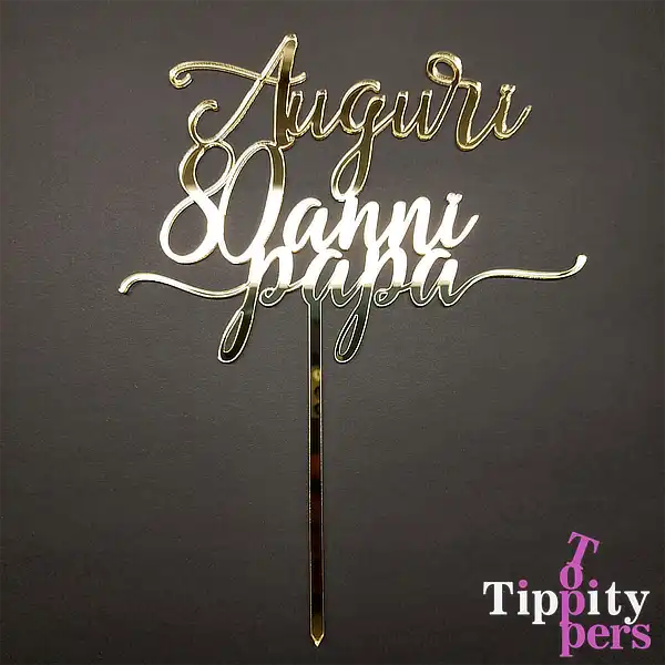 Cake topper en acrylique or pour le 80e anniversaire personnalisé