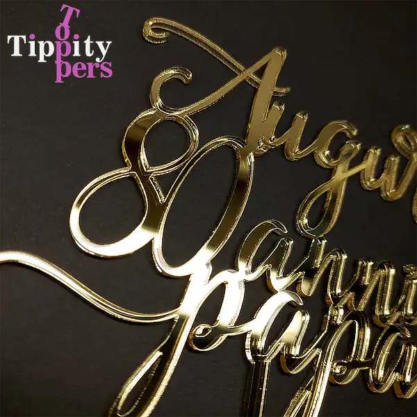 Auguri 80 anni papa, cake topper en acrylique pour 80e anniversaire