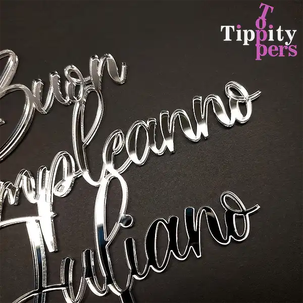 Buon Compleanno Cake Topper en Acrylique en Italien