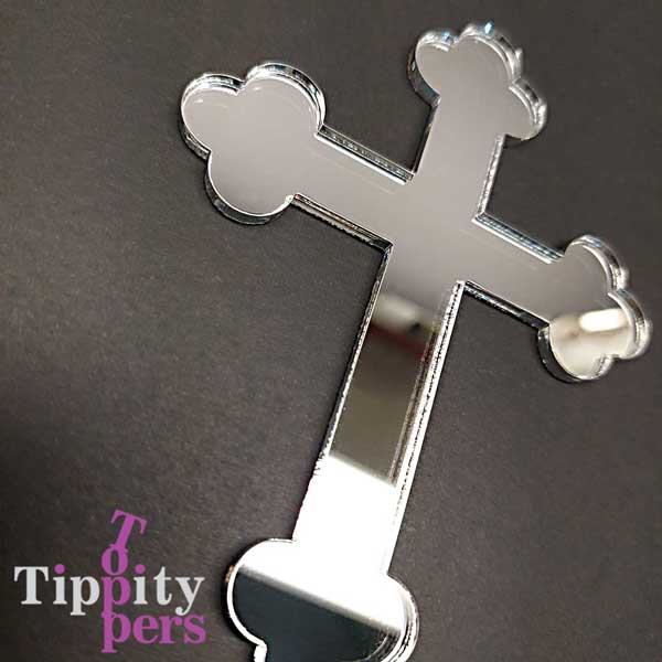Cake charms en acrylique Pour Baptême Personnalisé avec croix et nom