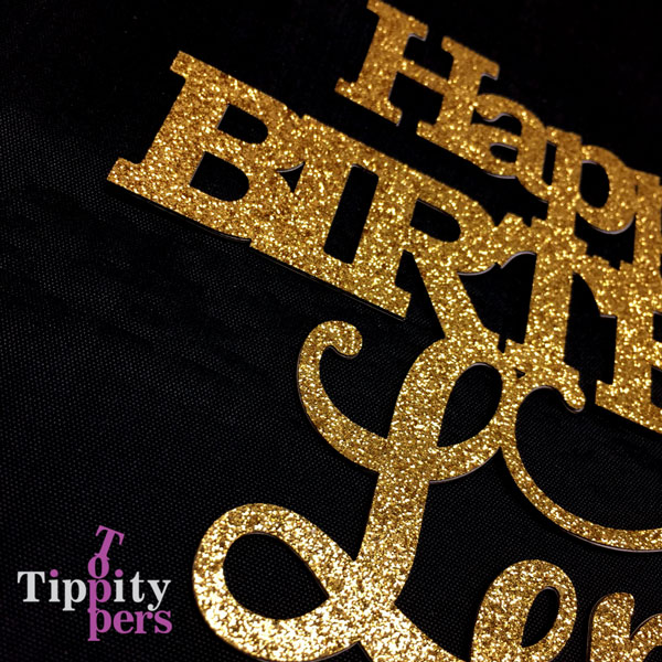 Joyeux 40e anniversaire cake topper plus le nom et année