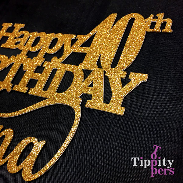 Joyeux 40e anniversaire cake topper