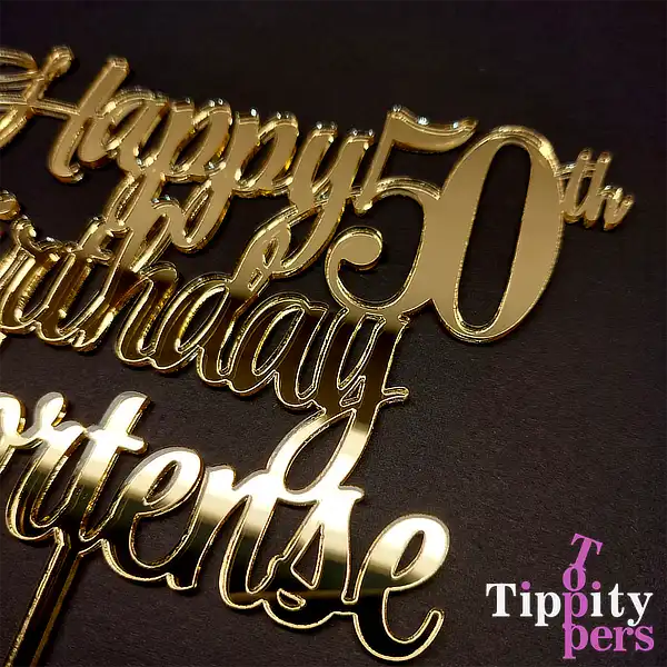Custom Acrylic Cake topper for Birthday Personalized with Age