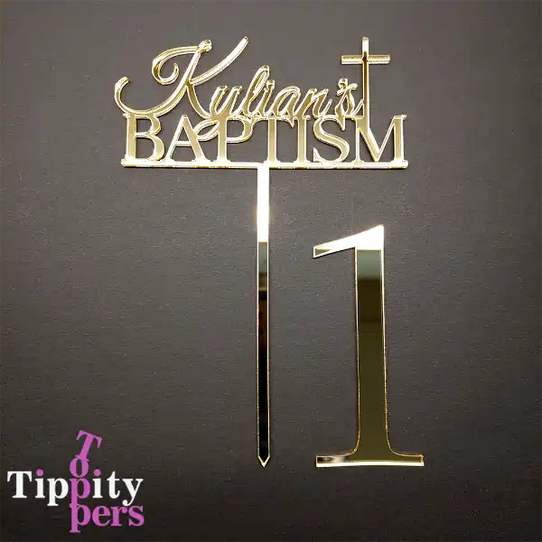 Cake Topper Avec Nom et nombre d'années Pour Baptême et 1er anniversaire