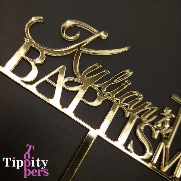 Cake Topper en Acrylique Personnalisé avec nom et nombre d'années Pour Baptême et 1er anniversaire