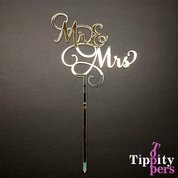 Cake topper de mariage en acrylique Mr&Mrs