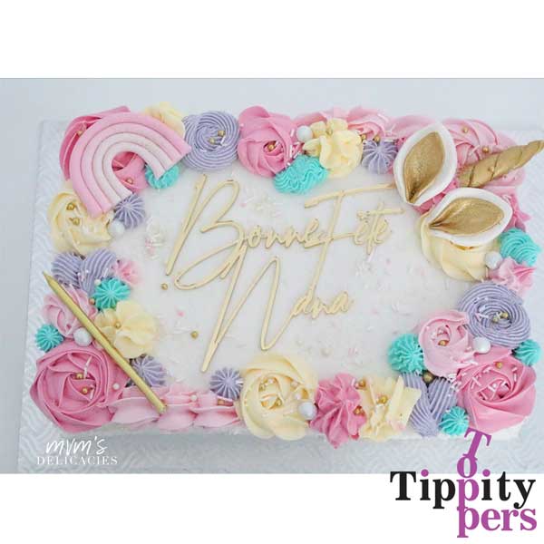 Cake Charms Personnalisé en acrylique Miroir 18K Or