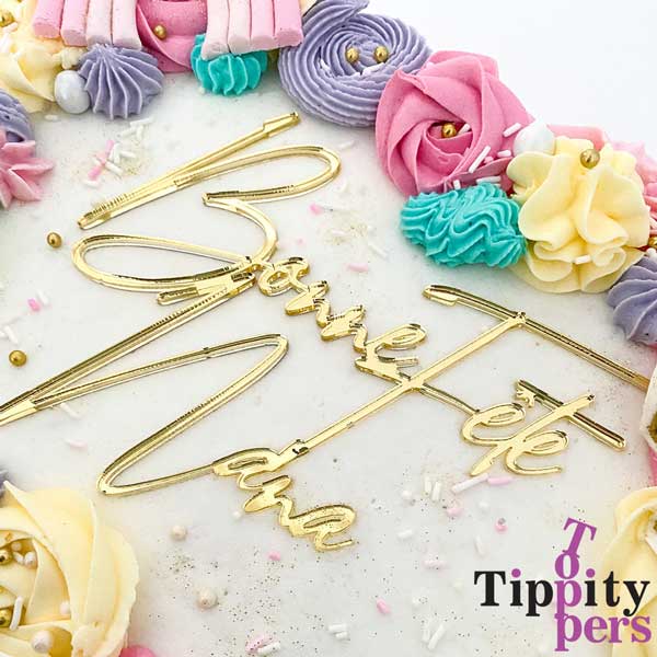 Cake Charms Personnalisé en acrylique Miroir 18K Or