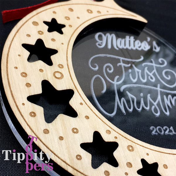 Personalized Acrylic and Wood Christmas ornaments