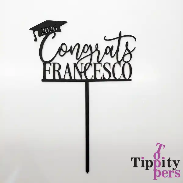 Acrylic Black Cake topper for graduation