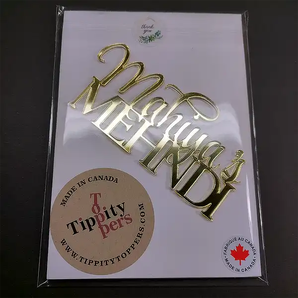Cake Charms en acrylique Miroir 18K Or pour Mehndi