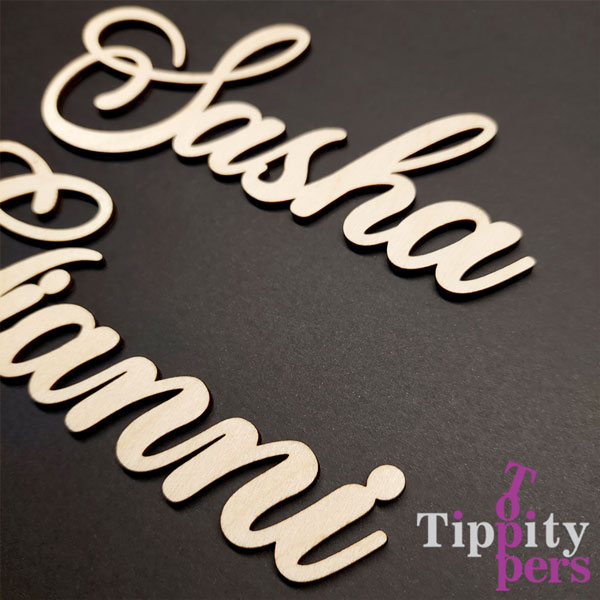Cake Charms en bois personnalisé avec nom