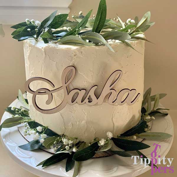 Cake Charms en bois personnalisé avec nom