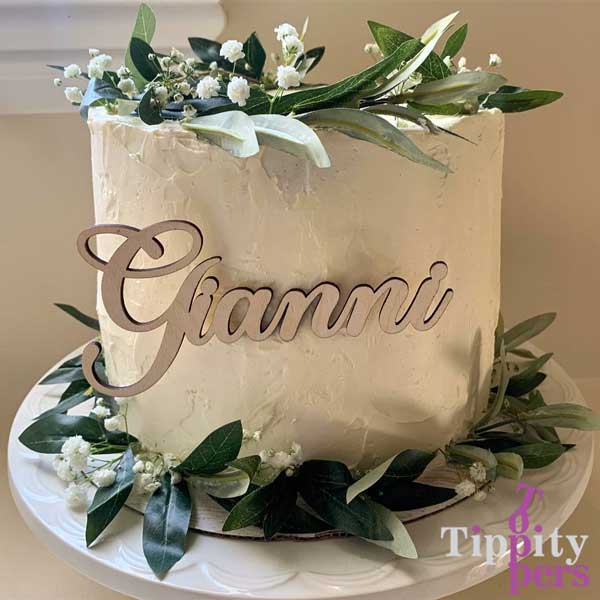 Cake Charms rustique en bois