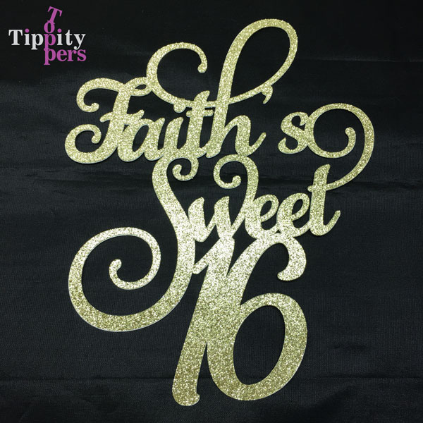 Sweet Sixteen 16ème anniversaire cake topper, comprend le nom