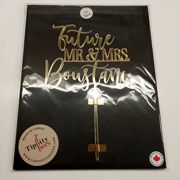 Cake topper en acrylique pour gâteau bridal shower