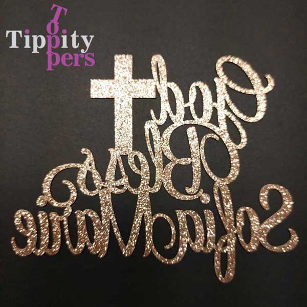 Cake Topper Pour Baptême avec nom et croix