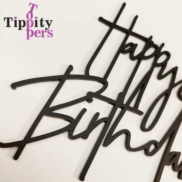 Acrylic black satin charm for 80th birthdayfirst birthday cake
