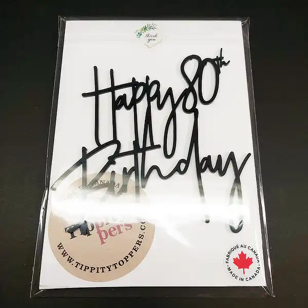 Custom acrylic cake charm for 80th birthday