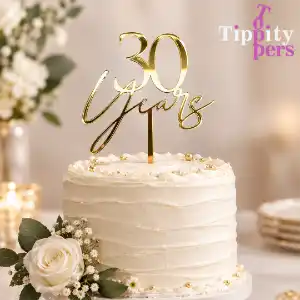 Cake topper for 30th wedding anniversary in acrylic