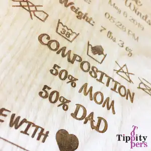 Laser Cut and Engraved Personalized Birth Stats for nursery decor