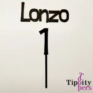 Acrylic Name Charm and number set for first birthday cake