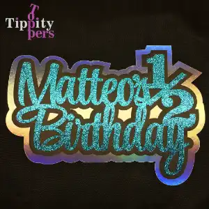 Personalized Half birthday Layered Cake Topper