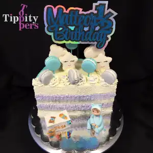 Layered 1/2 birthday cake topper