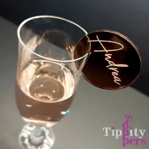 Personalized acrylic wine glass markers with names