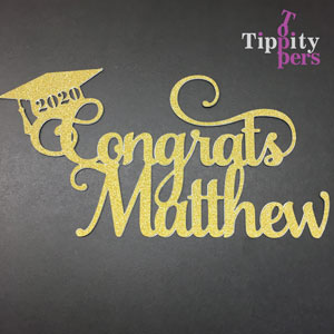 Personalized Graduation Cake topper Includes Name and Year