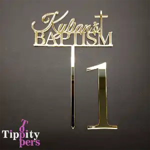 Cake Topper en Acrylique Avec Nom et Nombre Charm set Pour Baptêmewt et 1er anniversaire