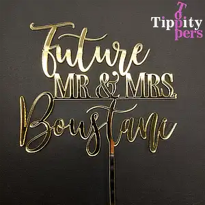 Cake Topper Future Mr & Mrs En Acrylique Pour Bridal Shower