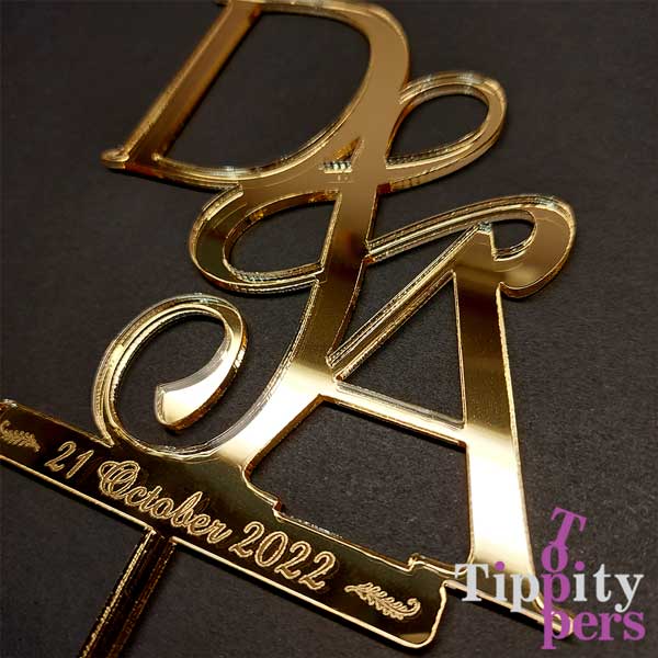 Monograms wedding acrylic cake topper