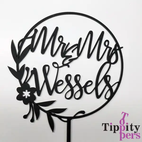 Cake topper de mariage Mr&Mrs personnalise en acrylique