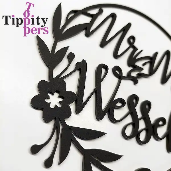 Cake topper de mariage en acrylique avec nom de famille