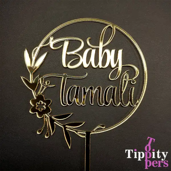 Cake Topper en Acrylique 18K Or Miroir pour Bébé shower