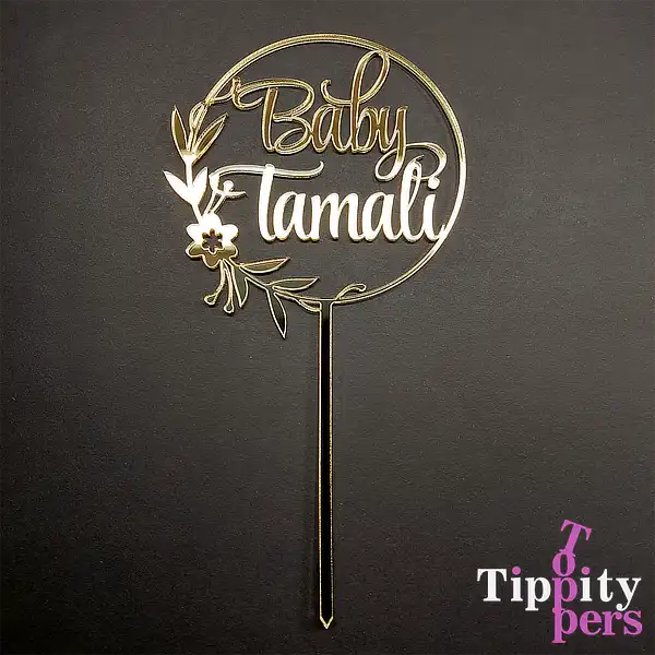 Cake Topper en acrylique 18K or Pour Baby Shower