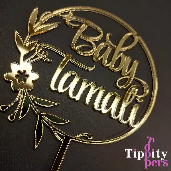 Cake Topper avec Couronne en acrylique pour Bébé shower