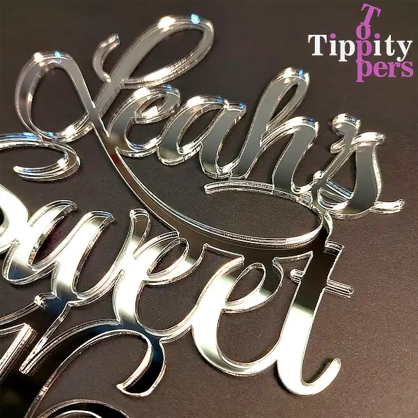 Acrylic Silver Cake topper for 16th Birthday