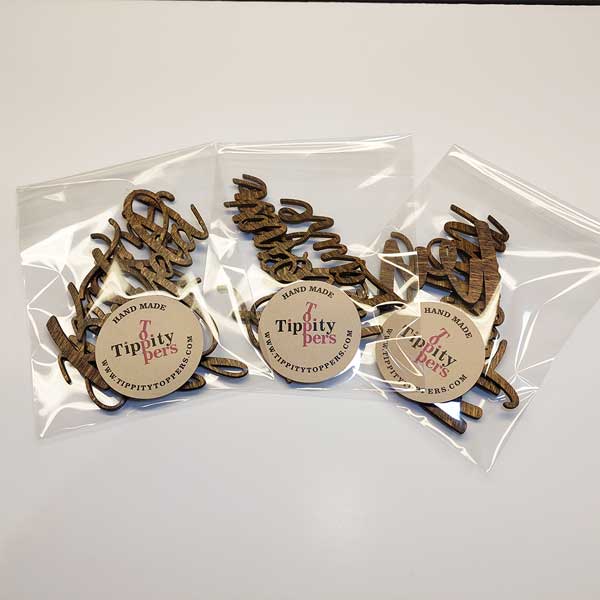 Marque places rustique en bois