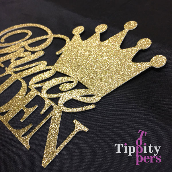 Prince et couronne anniversaire cake topper