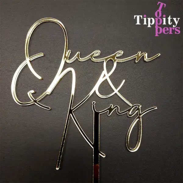 Queen & King Cake topper de mariage en acrylique