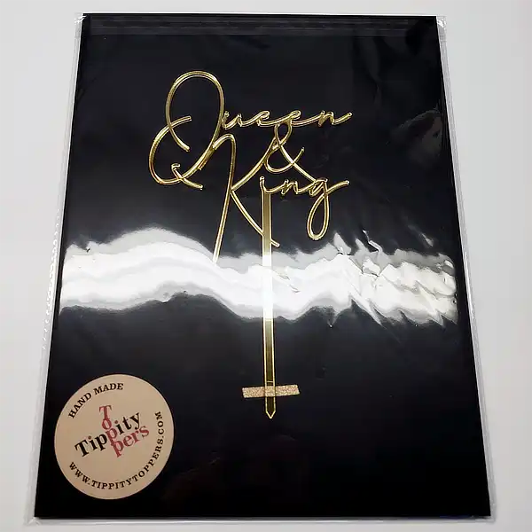 Cake topper de mariage Queen & King en acrylique