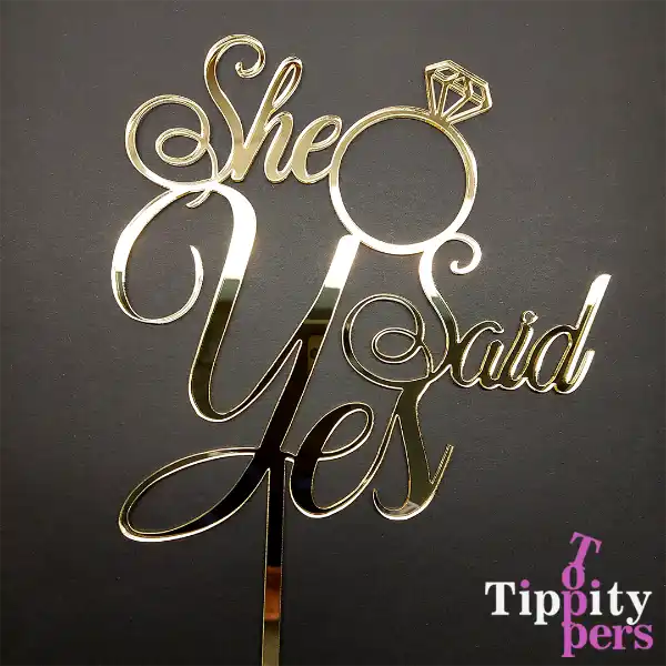 Acrylic Cake Topper for engagement cake