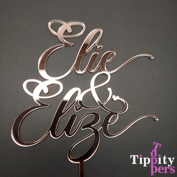 Cake topper de mariage personnalise decoupe au laser en acrylique