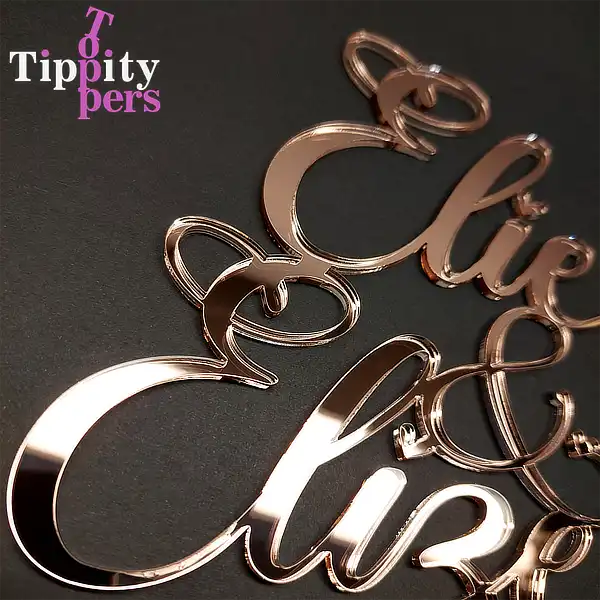 Cake topper de mariage personnalise avec le noms des couples