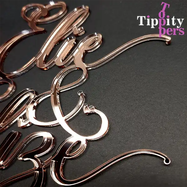 Mariage Cake topper en acrylique personnalisé avec le noms des couples