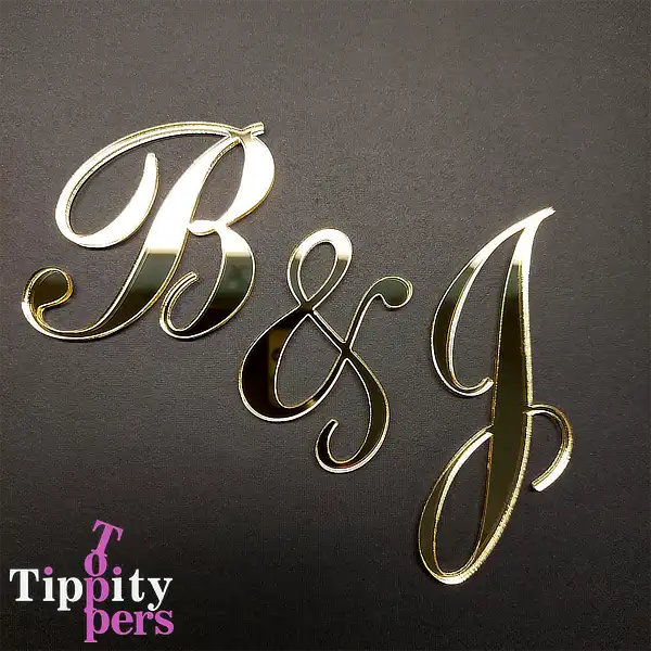 Cake charms de mariage personnalisé en acrylique avec monogrammes