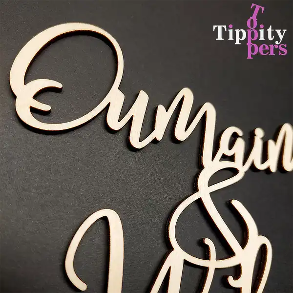 Cake topper de Mariage en bois avec noms